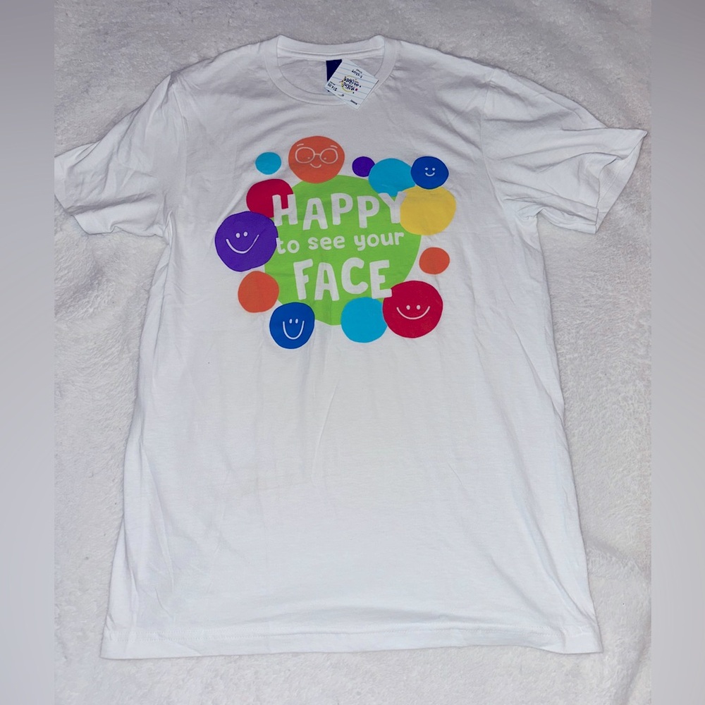 White Happy‎ Face T-Shirt